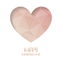 Heart Paper Sticker With Shadow Valentine's day. vector illustra