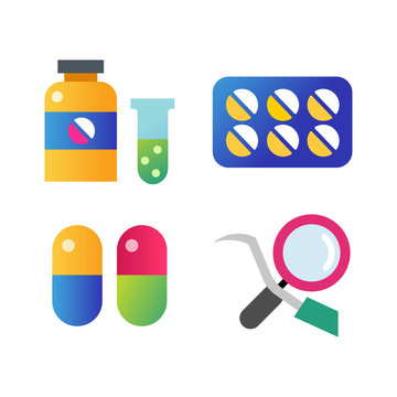 Medicine vector icons set.