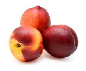 organic peach fruit on white background