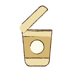 open plastic cup coffee portable sketch vector illustration eps 10