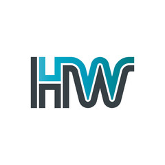 Initial Letter HW Linked Design Logo
