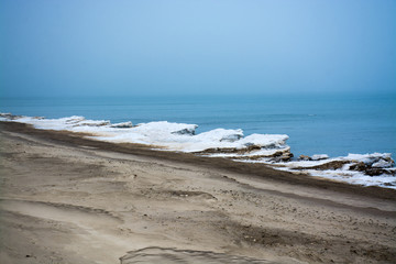 icy seashore