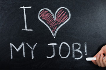 Job Loving Concept Written On Blackboard