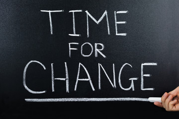 Obraz premium Time For Change Concept On Blackboard