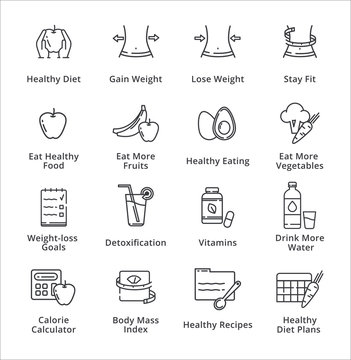 Healthy Lifestyle - Dieting Icons - Outline Series
