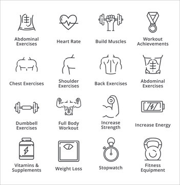 Healthy Lifestyle - Workout Icons - Outline Series
