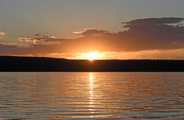 Fototapeta na wymiar Sunset on a Wilderness Lake