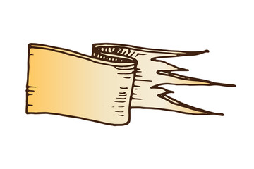 Hand drawn ribbons vector illustration.