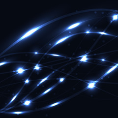 Fototapeta premium Abstract blue light glowing background
