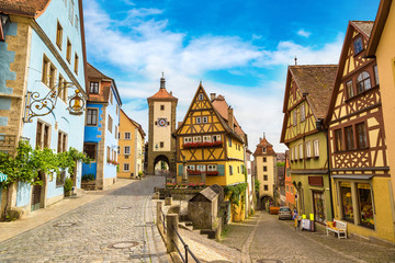 Obraz premium Old street in Rothenburg