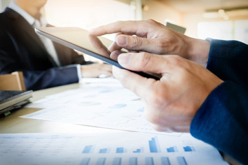 businessman working with digital tablet computer and smart phone