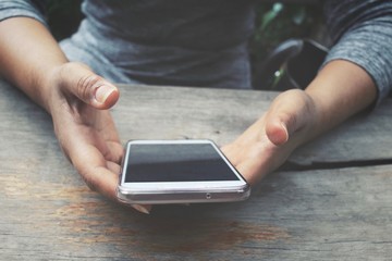 Woman using smart phone