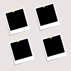 Set of vintage photorealistic photo frame. 