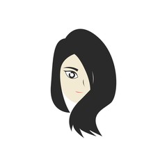 Flat Girl Face Illustration