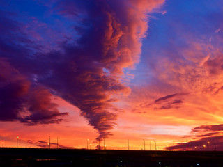 Taipei's sky cloud like tornado when typhoon coming.