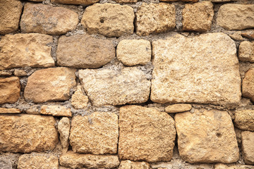 Stone wall background texture of old fortress at Rhodes Iceland,