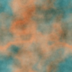 Hazy foggy clouds in orange and teal indigo blue colors