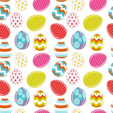 Beautiful Easter Egg Seamless Pattern Background Vector Illustra