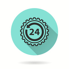 24 hour service - vector icon.