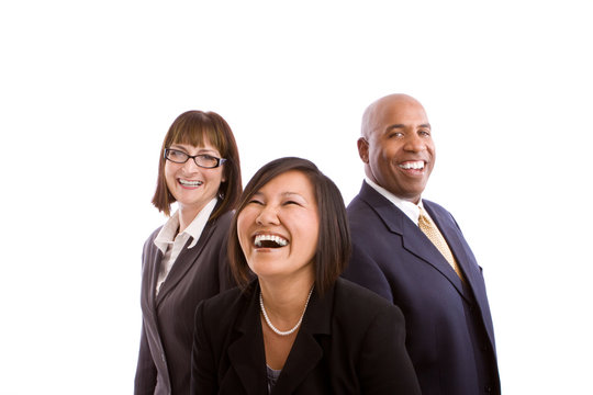 Diverse Group Of Business People Isolated On White.