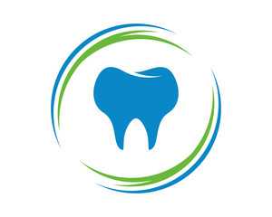 Obraz premium blue dental tooth icon
