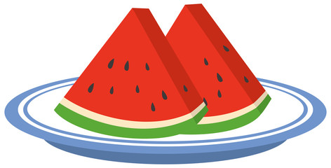 切られたスイカのイメージイラスト