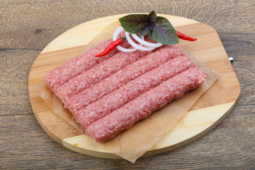 Raw sausages for grill
