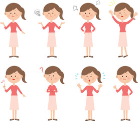 女性セット　いろいろな表情