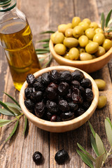 black and green olives