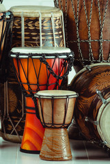 Fototapeta na wymiar variation of ethnic drums