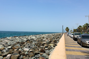 The edge of Palm Jumeirah, UAE, Dubai, United Arab Emirates