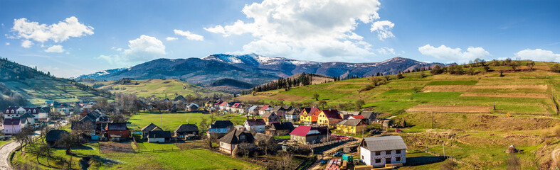 Fototapeta na wymiar panorama of rural area in mountains