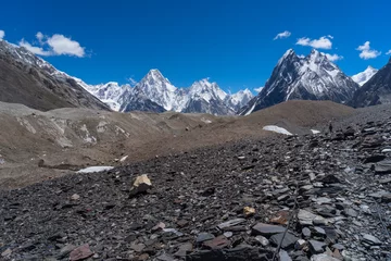 Foto op Plexiglas Gasherbrum Gasherbrum-bergmassief en Mitre-piek, K2 trek, Pakistan