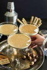 Egg nog cocktail