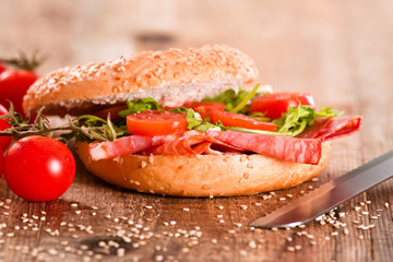 Sesame bagels. 
