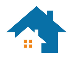 blue house icon silhouette