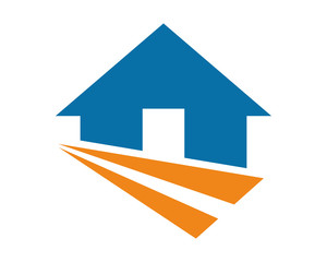 blue house icon silhouette