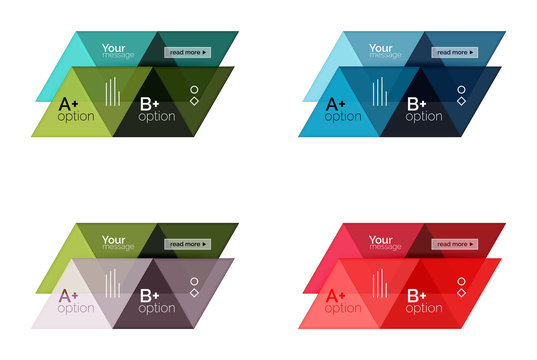 Set of vector triangle geometric infographic