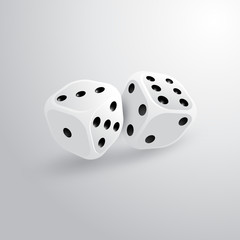 Two realistic dice for gambling. Icon for design games.