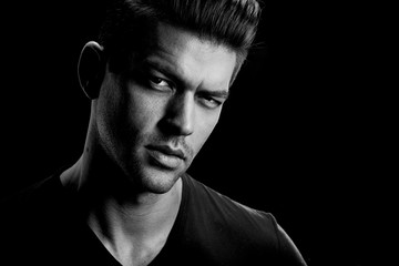 Portrait of handsome young caucasian man