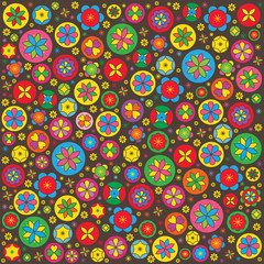 Abstract floral pattern. Vector brown background.