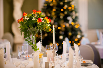 Beautiful wedding reception table decoration