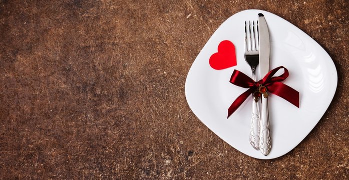 table setting for Valentine's day and wedding