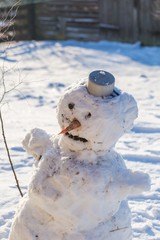 Snowman standing in outdoor