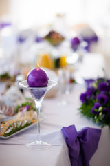 Beautiful wedding reception table decoration