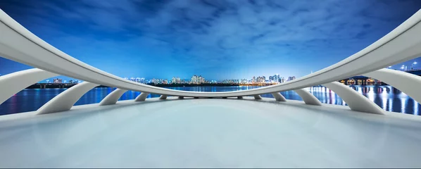  lege tegelvloer en moderne brug in seoul & 39 s nachts © zhu difeng