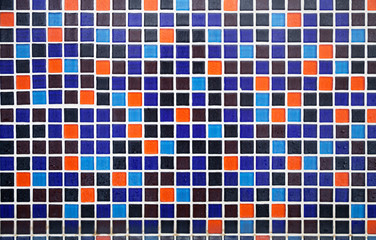 Fototapety  Blue and orange tiled floor with water drops pattern background