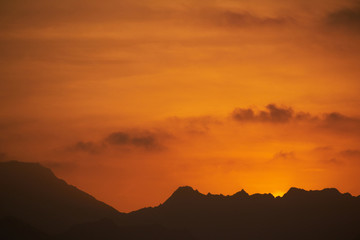 Oman sunset mountains