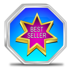 Bestseller button - 3D illustration