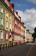 Fototapeta na wymiar Old street in Koszalin. Poland 